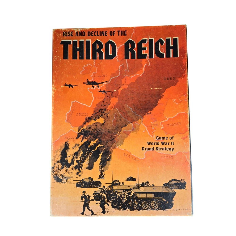 Avalon Hill Third Reich WWII Strategy Board Game Complete Unpunched Vintage 1974